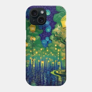 Magic Lantern Lighting Lake Water Pond Reflection Watercolor Phone Case