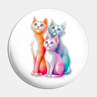 Cat lover, Colorful Kitties Pin