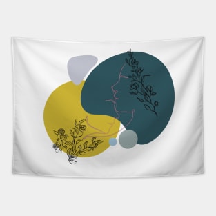 Abstract Couple Love Minimal Art Tapestry