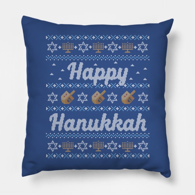 Funny Ugly Hanukkah Sweater, Happy Hanukkah Pillow by HolidayoftheWeek