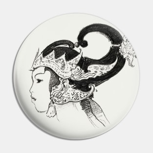 Javanese Dancer Sketch Pin