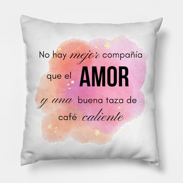 There is no better company than love and a good cup of hot coffee. Pillow by ShadowCarmin