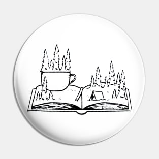 Coffee and Book Pin