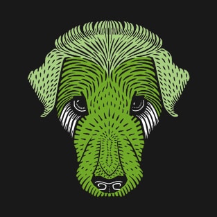 Vintage dog  head - green T-Shirt