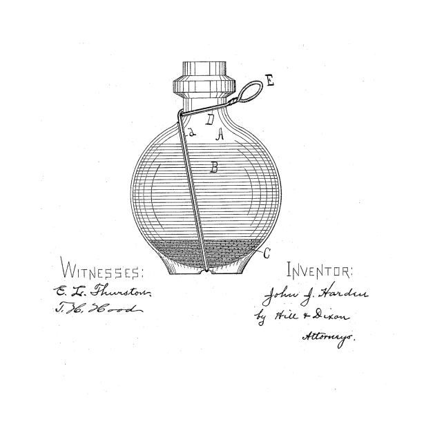 Hand Grenade Fire Extinguisher Vintage Patent Hand Drawing by TheYoungDesigns