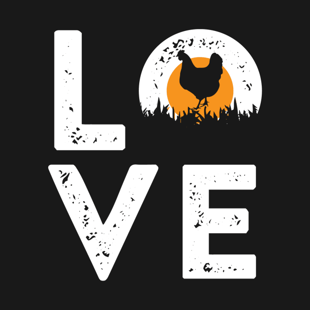 Cute Country Chicken, Farmer Gift, Love Chicken Design design by Blue Zebra