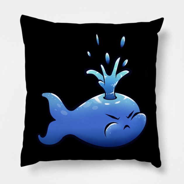 Adorable Whale Design Pillow by KawaiiForYou