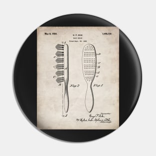 Hair Brush Patent - Salon Art - Antique Pin