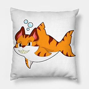 Tiger cat as Shark in Water Pillow