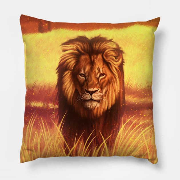 Cecil the Lion Pillow by cmloweart