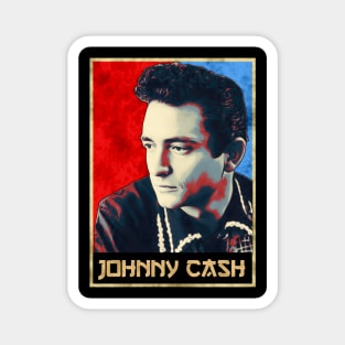 Black retro Johnny Cash Magnet