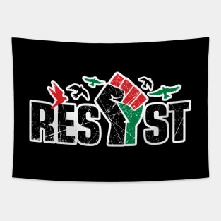 Palestine Resist Fist Palestinian Resistance and Freedom Support Design Tapestry