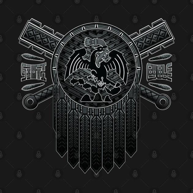 Disover Mexica Heraldry. Aztec Eagle Shield & Weapons. - Aztec - T-Shirt