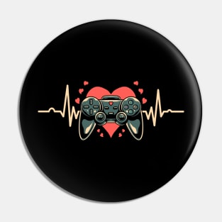 Gaming Heartbeat Gamer Lover Gifts Pin