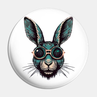 Retro Rabbit with glasses Pin