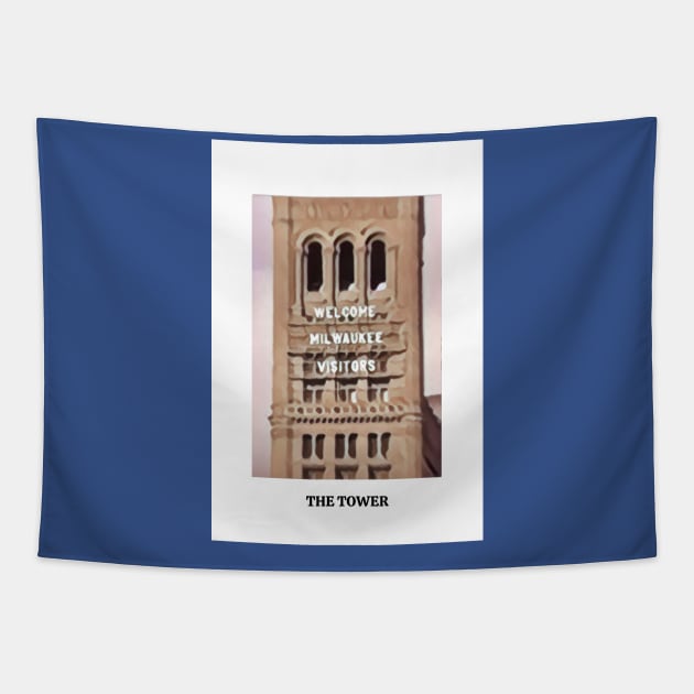 The Tower Tarot Card - Milwaukee City Hall Tapestry by Hoydens R Us