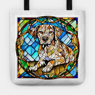 Stained Glass Catahoula Leopard Dog Tote