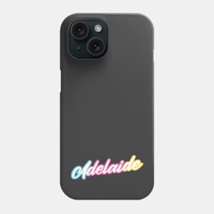 Adelaide: Australian city name in white script font on funky bright background Phone Case