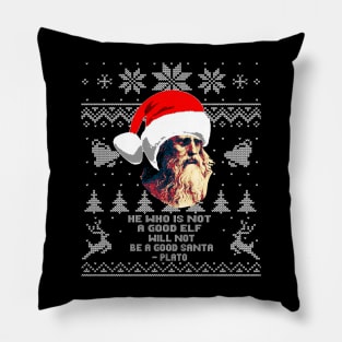 Plato Funny Christmas Quote Pillow