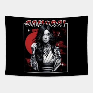 Elegant Samurai Beauty Tapestry