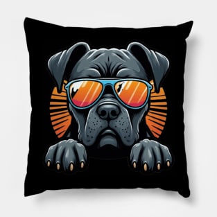 Cool Cane Corso: Sunset Swagger Pillow