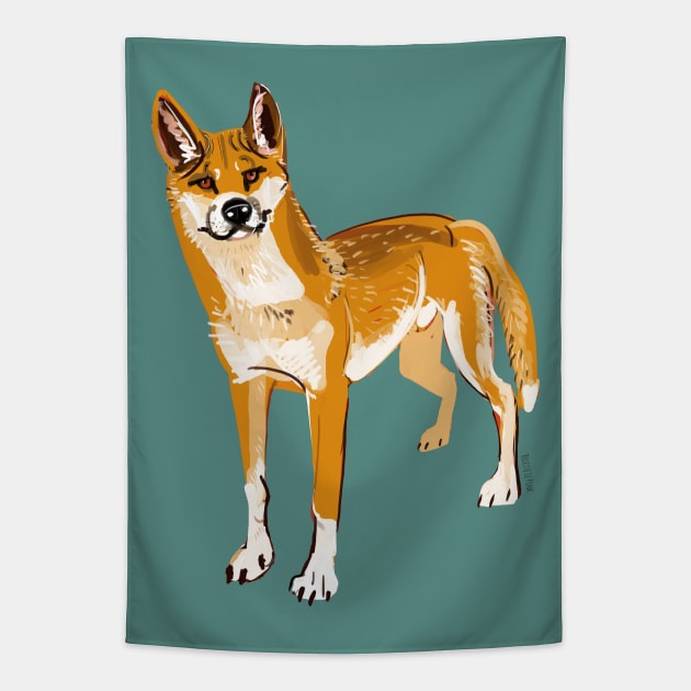 Ginger Desert Dingo Tapestry by belettelepink