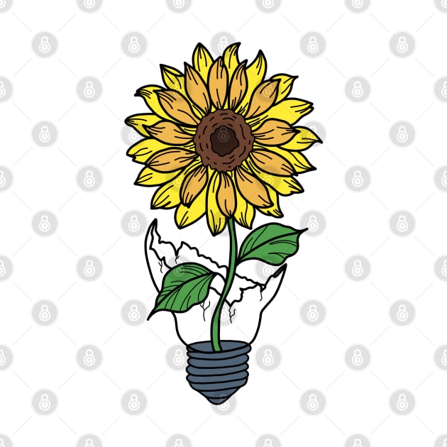 Sunflower in a light bulb by ForgivenTheSun