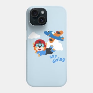 Vector illustration of a cute skydiver. Phone Case