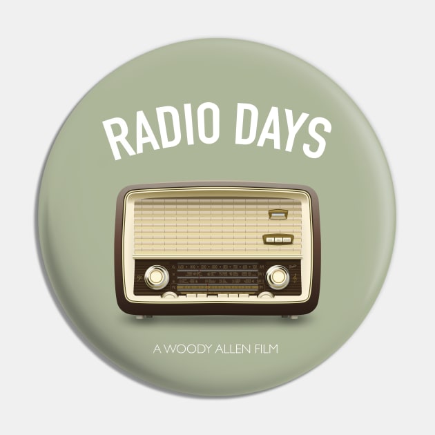 Radio Days - Alternative Movie Poster Pin by MoviePosterBoy