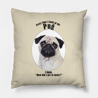 Lucky Pug Pillow