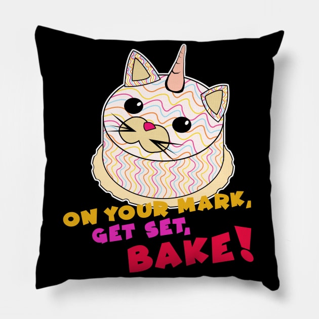 Great British baking cat Pillow by Brash Ideas