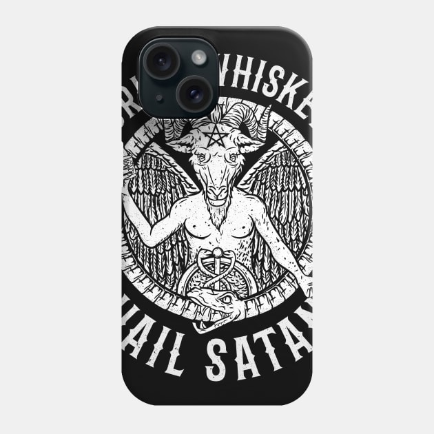 Drink Whiskey Hail Satan I Satanic Baphomet design Phone Case by biNutz