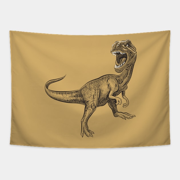 Dinosaur artistic hand drawn Tapestry by tsign703