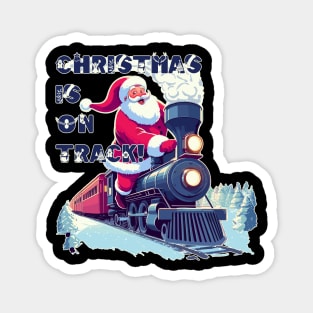 Santa On a Train Magnet