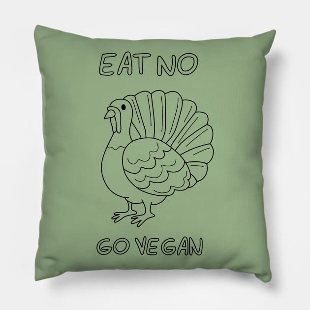 Go vegan - Thanksgiving Pillow by valentinahramov