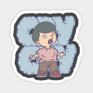 wanna cry emoticon cartoon Magnet