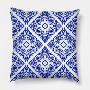 Peacock Accents Repeating, Aligned Pillow