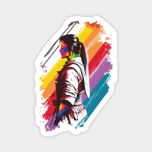 Rainbow Karate Fighter - Martial Arts Pride Magnet