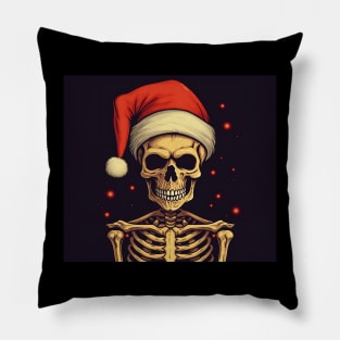 skeleton Santa Pillow