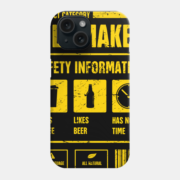 Funny Filmmaker Safety Information Phone Case by MeatMan