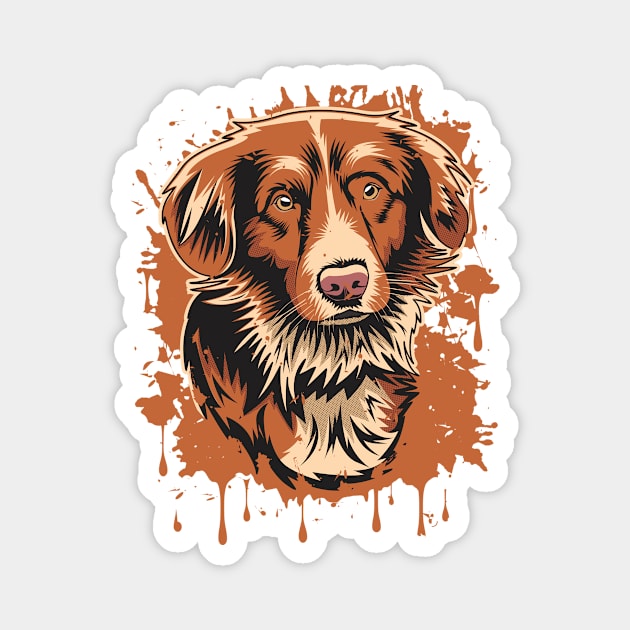 Nova Scotia Duck Tolling Retriever Toller Splatter Artwork Magnet by welovetollers