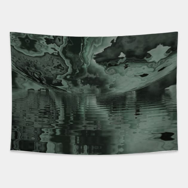 Sage Green Malachite Marble Stone Tapestry by Moon Art
