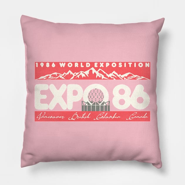 Retro Defunct Expo 86 World's Fair Vancouver Canada Pillow by darklordpug