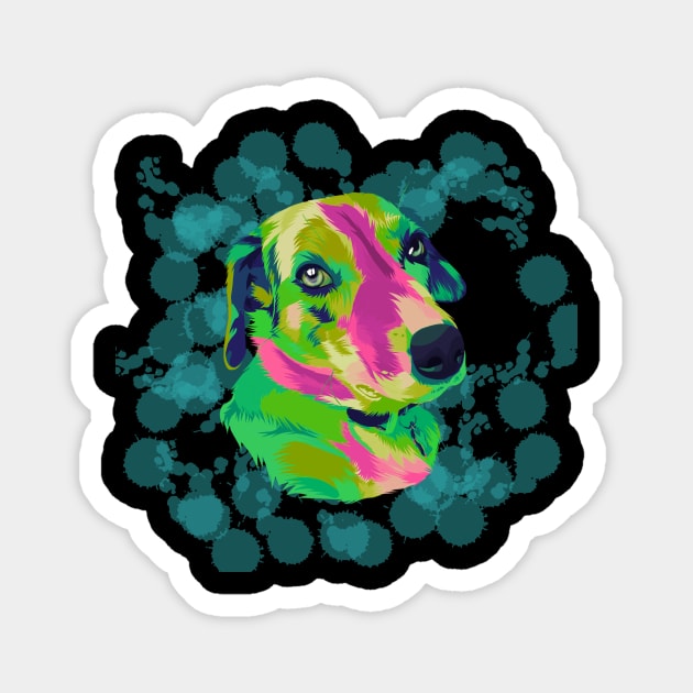 Dog in pop art Magnet by Fadmel