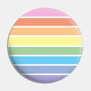 Bright pastel rainbow stripes - horizontal Pin