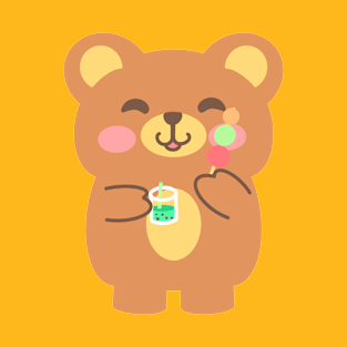 Boba tea , dango and a bear T-Shirt