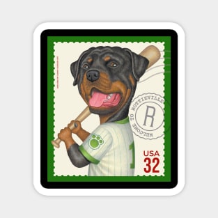 Funny Cute Rottie Rottweiler Postage Stamp Magnet