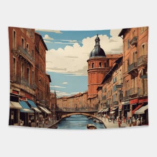 Toulouse France Tourism Vintage Poster 3 Tapestry