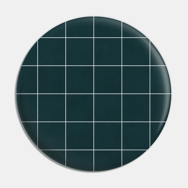 Large Grid Pattern - Green Tinted Navy Blue Pin by ZoltanRatko