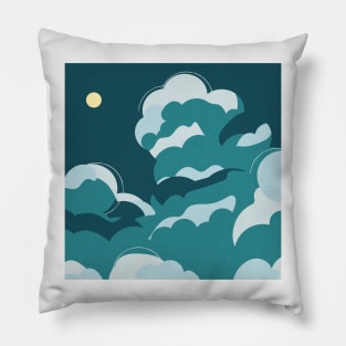 Clouds at night illustration Pillow